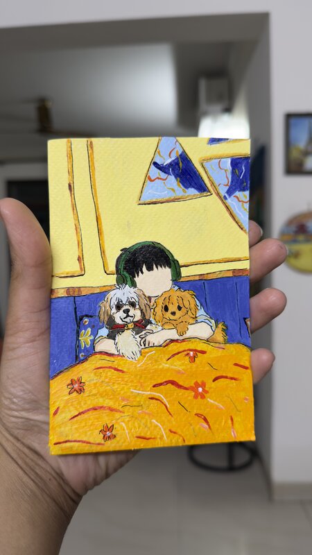 Girl with Dogs Canvas