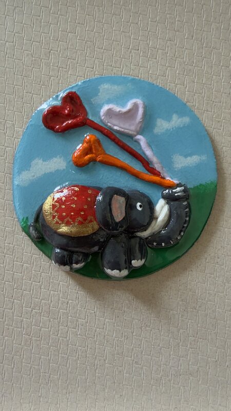 Elephant with Hearts Magnet