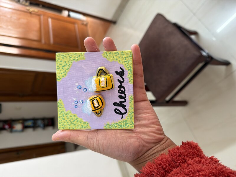 Cheers Mini Canvas Magnet