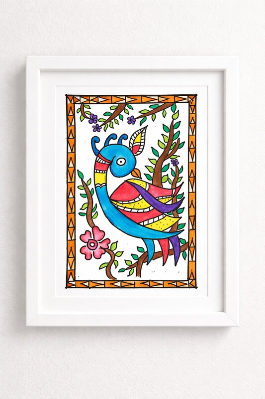 Madhubani Bird Art